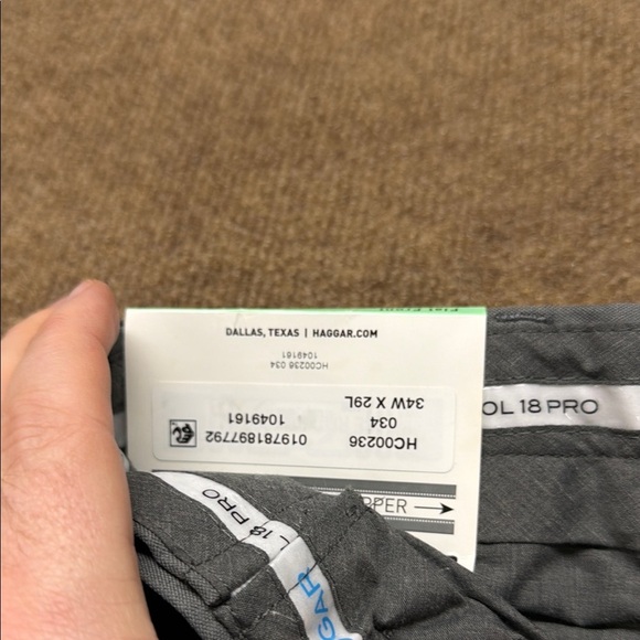 Haggar Men’s Cool 18 Pro Classic Fit 34x29 Light Grey Dress Pants NWT - Picture 4 of 11